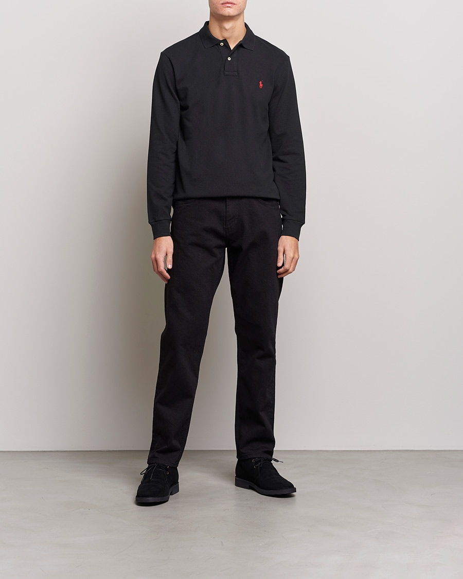 Uomini | Polo | Polo Ralph Lauren | Slim Fit Long Sleeve Polo Polo Black
