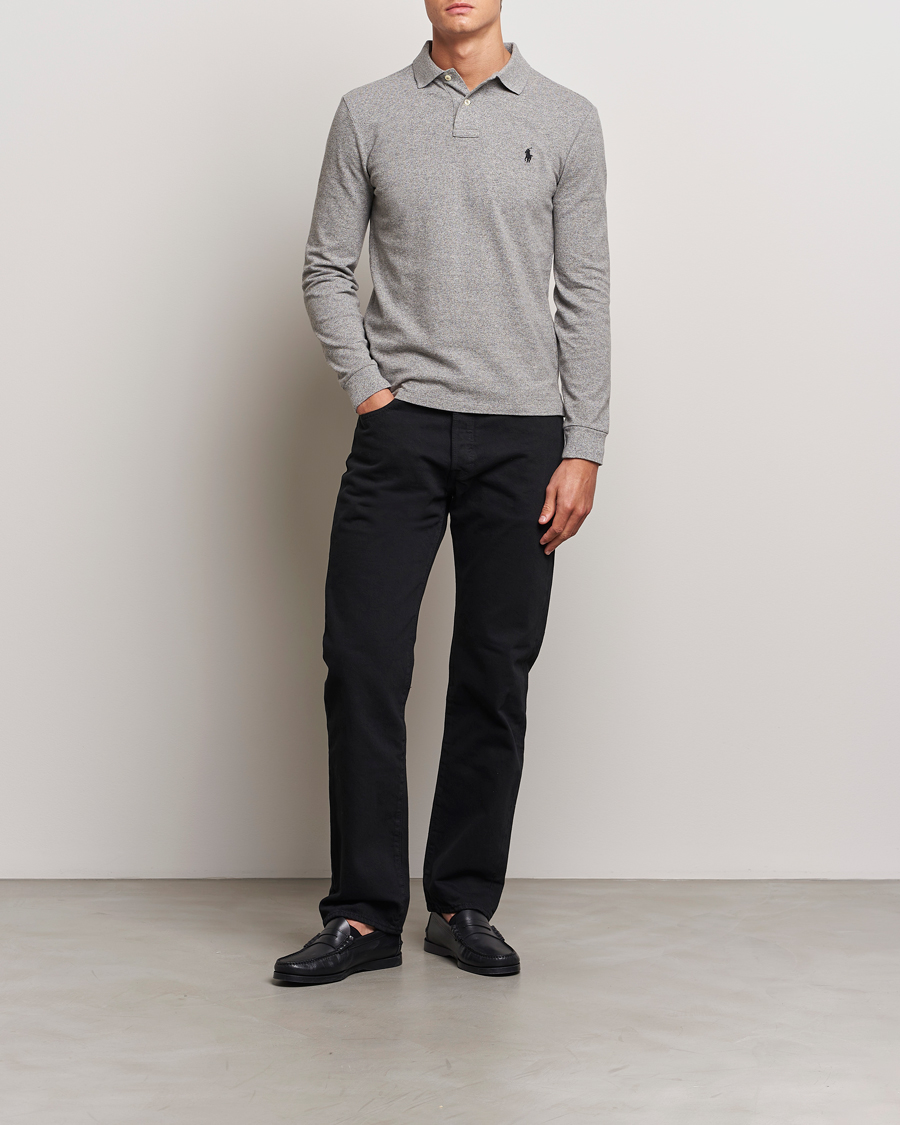 Uomini | Polo | Polo Ralph Lauren | Slim Fit Long Sleeve Polo Canterbury Heather