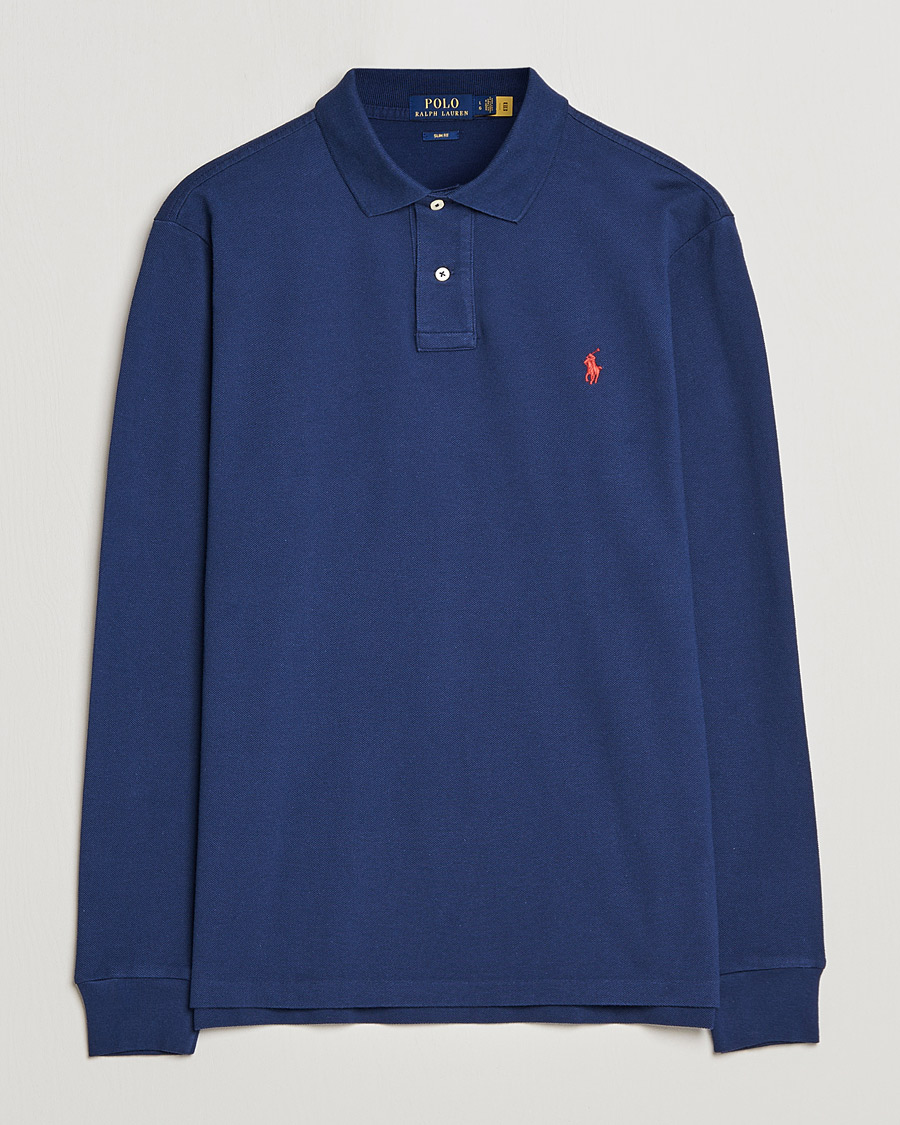 Uomini | Polo | Polo Ralph Lauren | Slim Fit Long Sleeve Polo Newport Navy