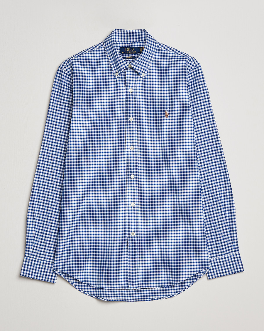 Uomini | Camicie | Polo Ralph Lauren | Custom Fit Oxford Gingham Shirt Blue/White