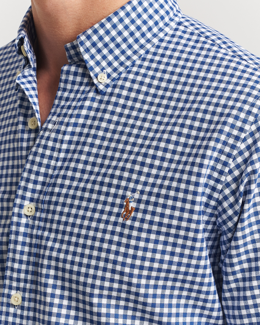 Uomini | Camicie | Polo Ralph Lauren | Custom Fit Oxford Gingham Shirt Blue/White