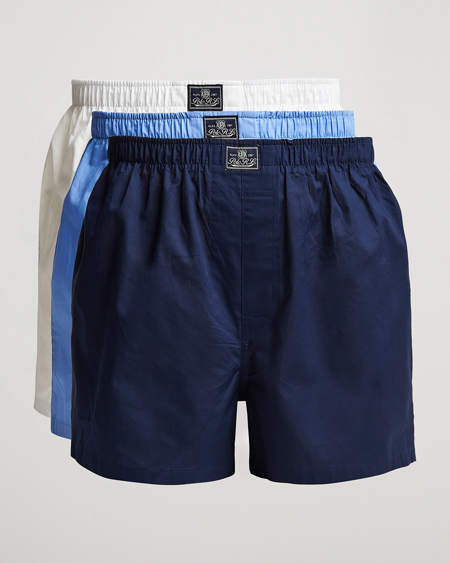 Uomini | Biancheria intima | Polo Ralph Lauren | 3-Pack Woven Boxer White/Blue/Navy