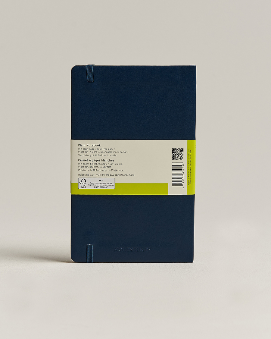 Uomini | Moleskine Plain Soft Notebook Large Sapphire Blue | Moleskine | Plain Soft Notebook Large Sapphire Blue