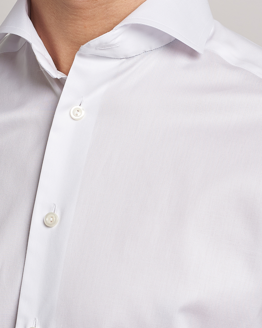 Uomini | Camicie | Eton | Slim Fit Twill Cut Away Shirt White