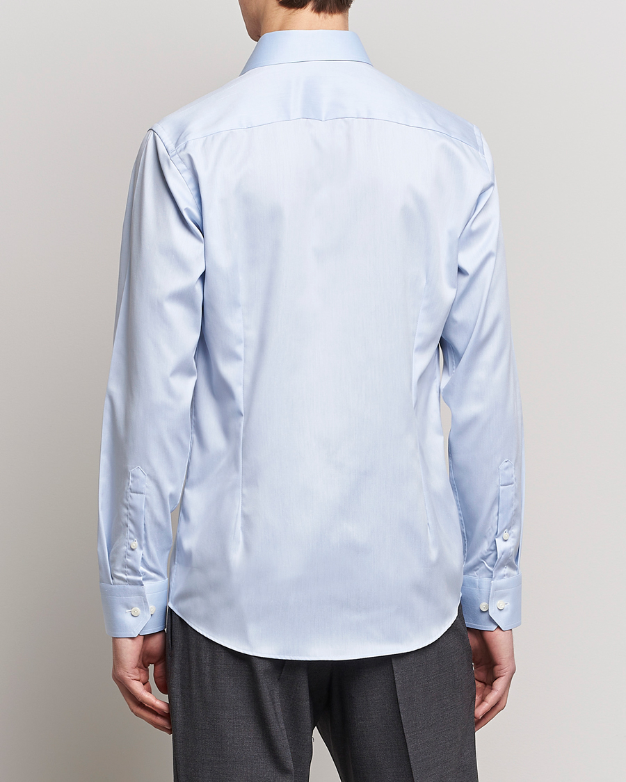 Uomini | Camicie | Eton | Slim Fit Twill Cut Away Shirt Light Blue