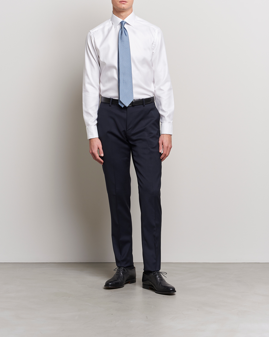 Uomini | Camicie | Eton | Slim Fit Twill Double Cuff Shirt White