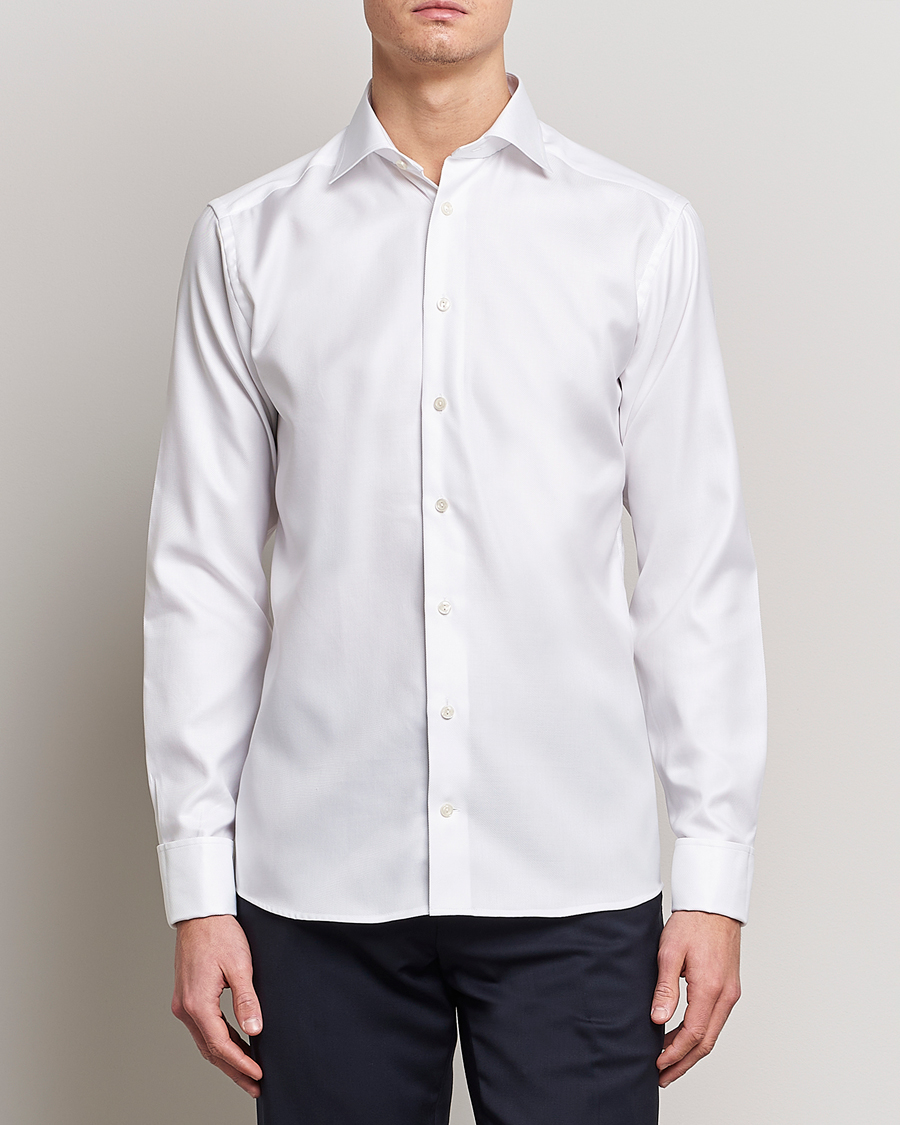 Uomini | Camicie | Eton | Slim Fit Twill Double Cuff Shirt White