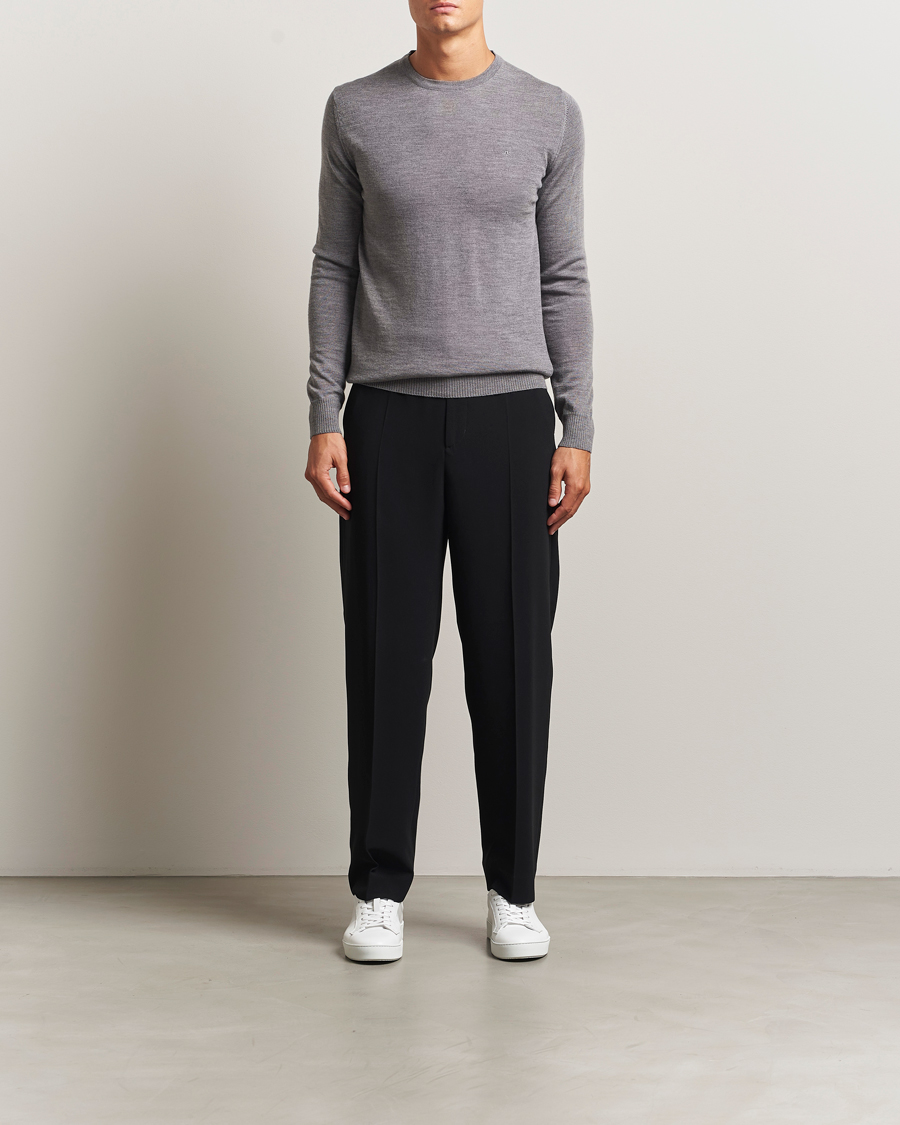 Uomini | Maglieria | J.Lindeberg | Lyle True Merino Crew Neck Pullover Grey