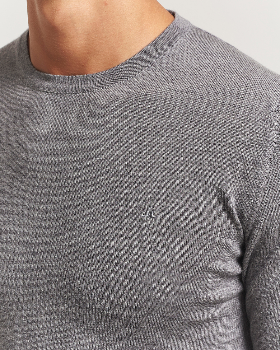 Uomini | Maglieria | J.Lindeberg | Lyle True Merino Crew Neck Pullover Grey
