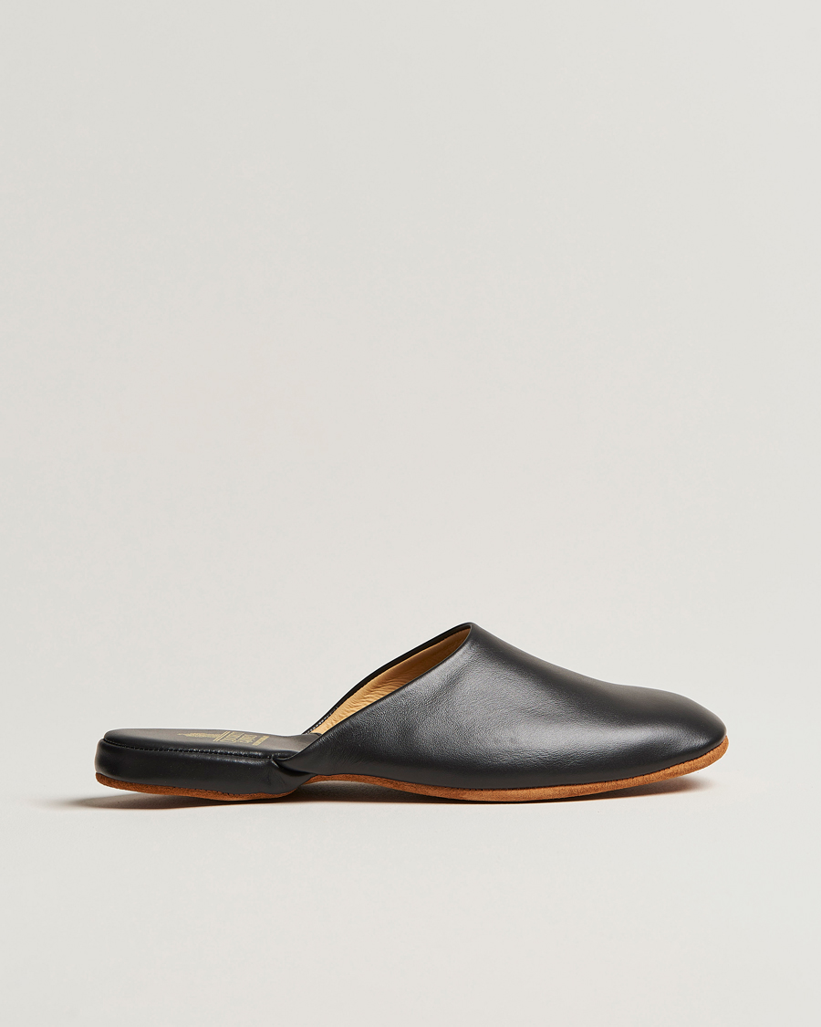 Uomini | Sandali & Diapositive | Crockett & Jones | Mule Calf Home Slipper Black