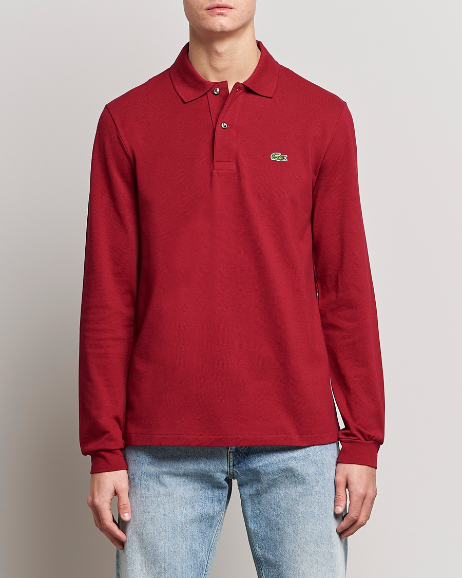 Uomini | Polo | Lacoste | Original Long Sleeve Polo Piké Bordeaux