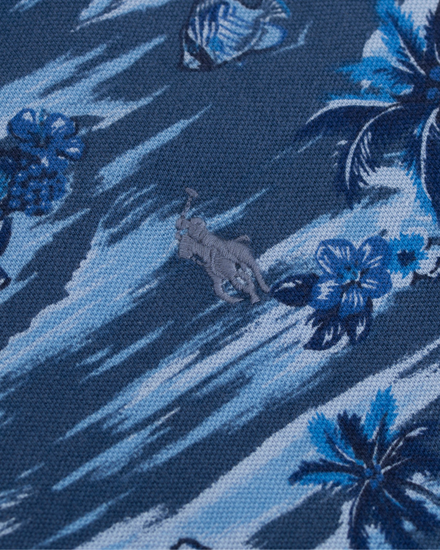 Uomini | Polo | Polo Ralph Lauren | Featherweight Grandad Collar Polo Indigo Island Blue