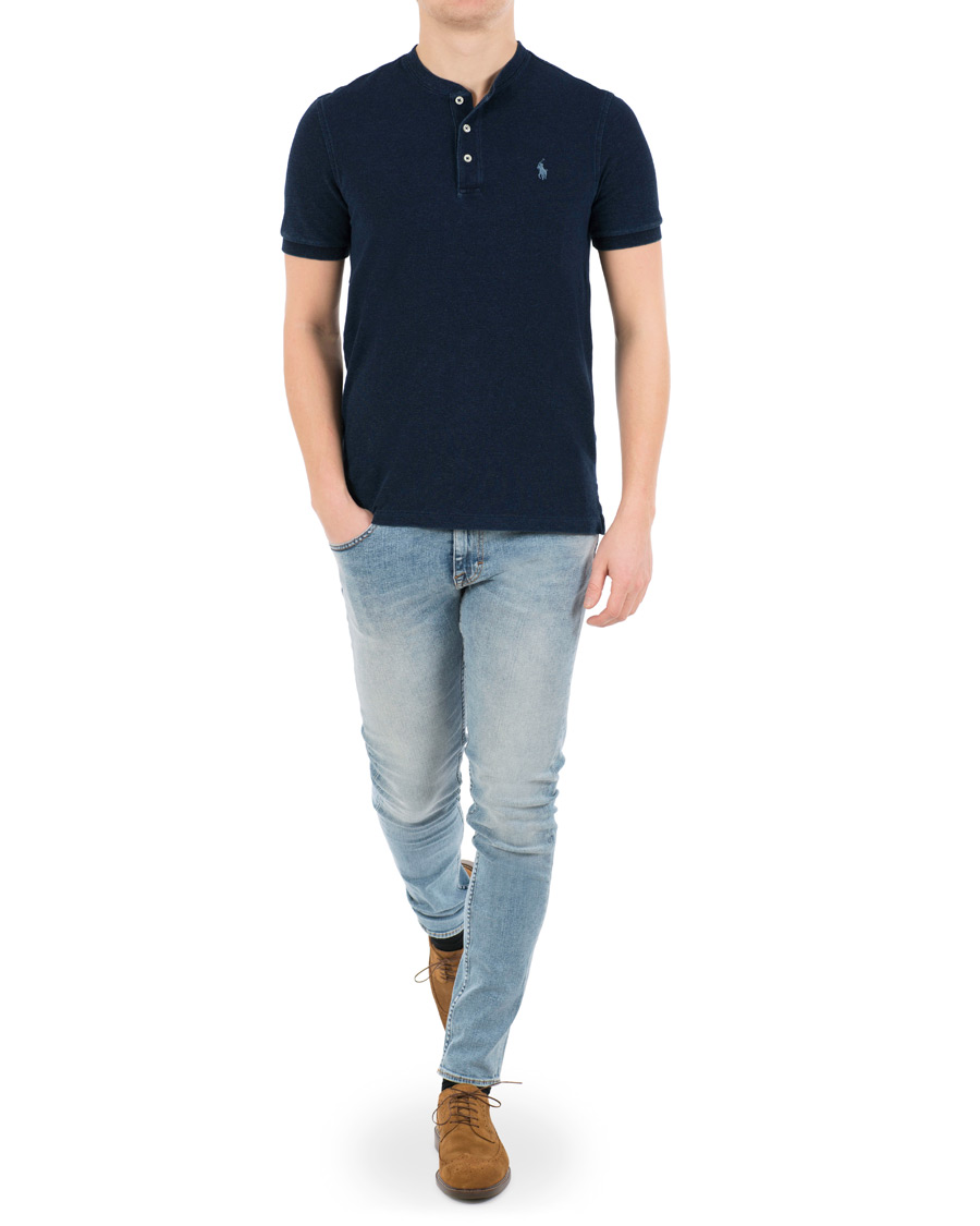 Uomini | Polo | Polo Ralph Lauren | Featherweight Grandad Collar Polo Dark Indigo