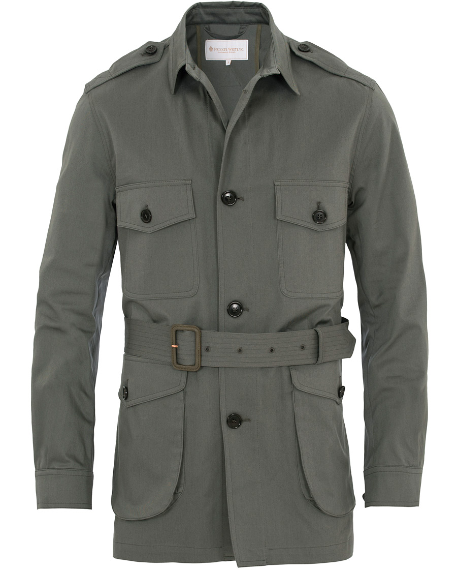 Uomini | Giacche | Private White V.C. | Belted Safari Jacket Teal Green