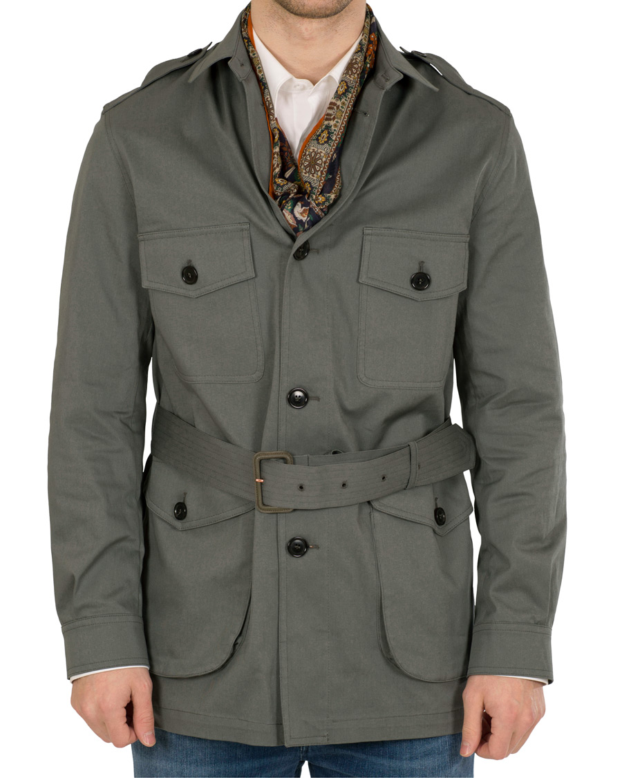 Uomini | Giacche | Private White V.C. | Belted Safari Jacket Teal Green