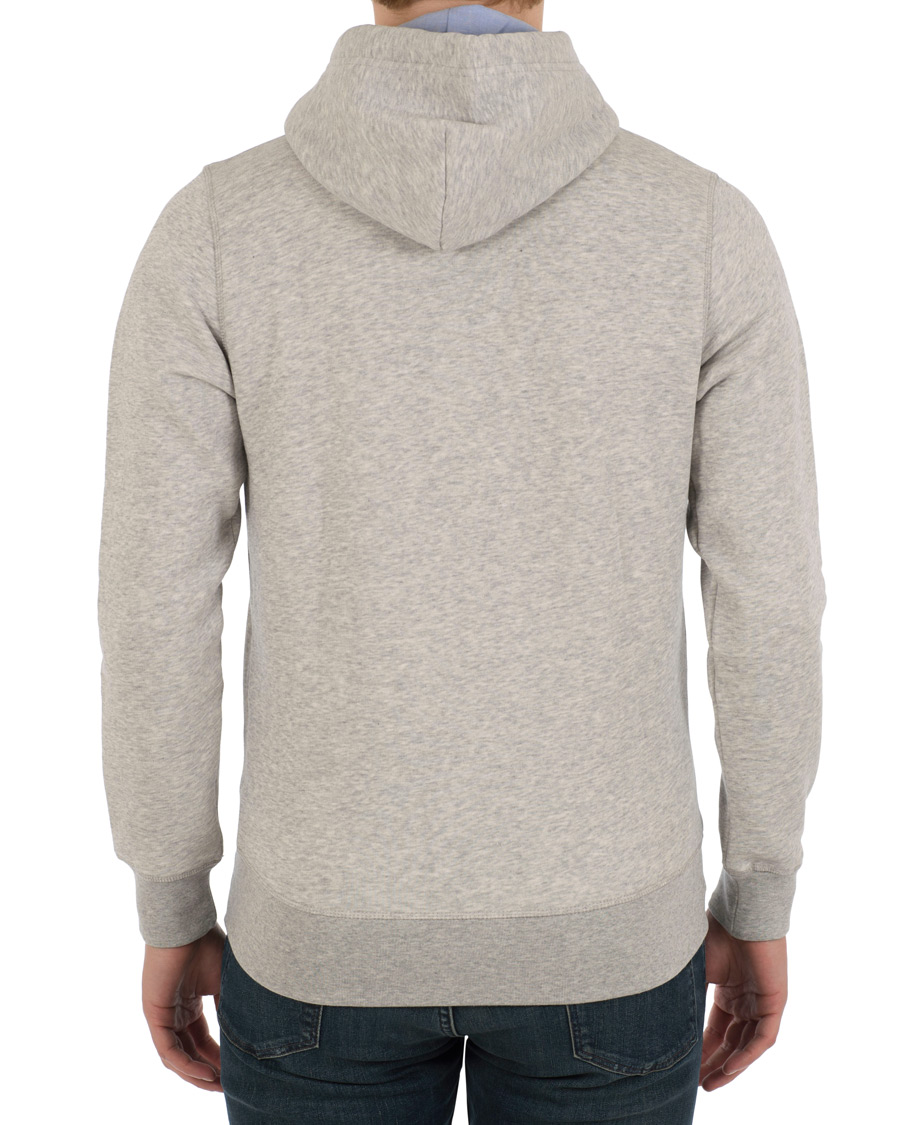 Uomini | Maglieria | Gant | Outline Full Zip Hoodie Light Grey Melange