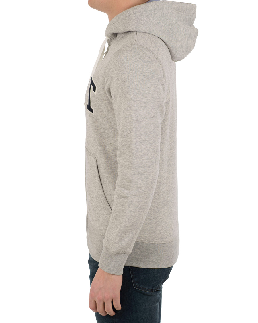 Uomini | Maglieria | Gant | Outline Full Zip Hoodie Light Grey Melange