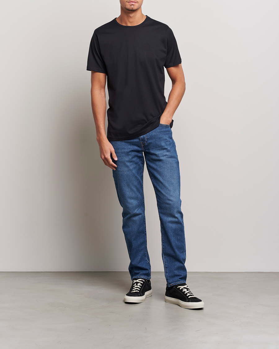 Uomini | T-shirt | Sunspel | Superfine Cotton Crew Neck T-Shirt Black