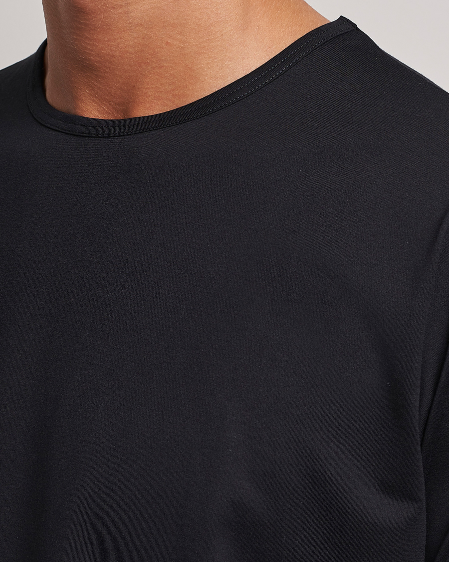 Uomini | T-shirt | Sunspel | Superfine Cotton Crew Neck T-Shirt Black