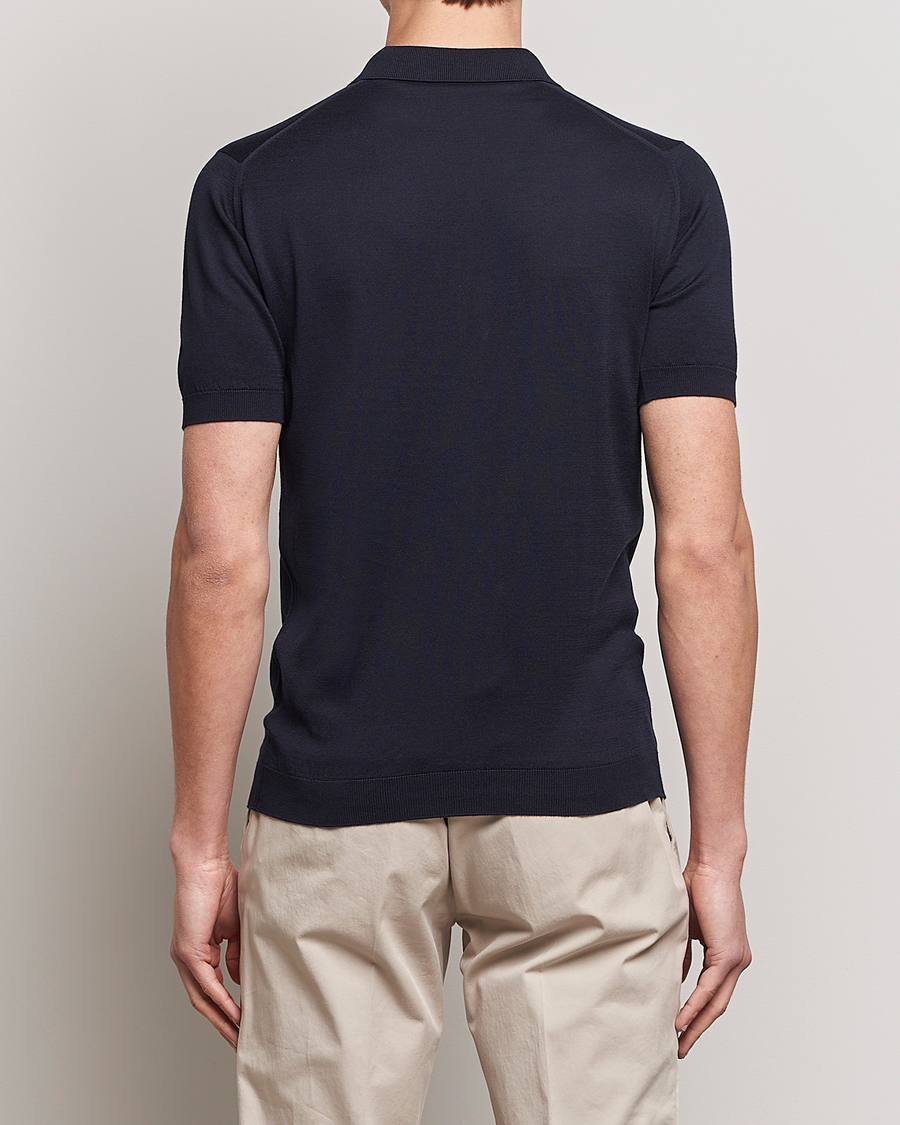 Uomini | Polo | John Smedley | Adrian Slim Fit Sea Island Polo Navy