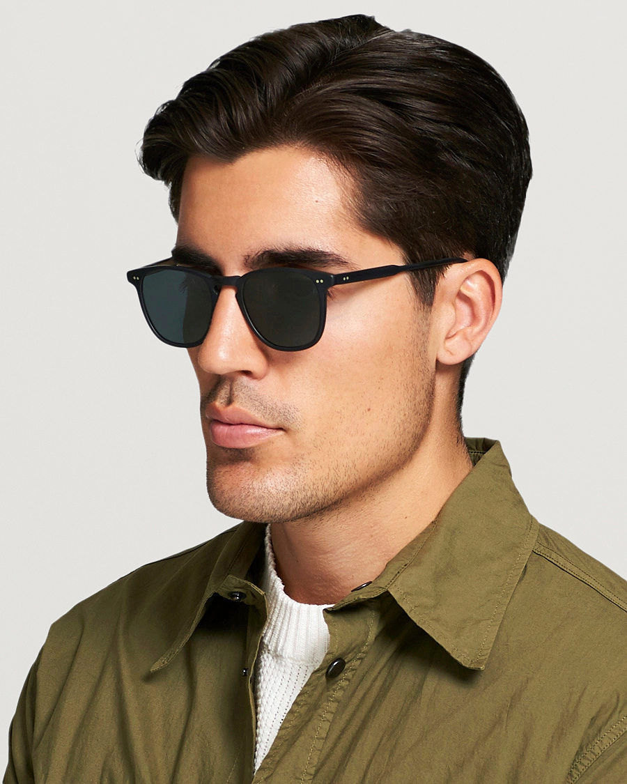 Uomini | Garrett Leight Brooks 47 Sunglasses Matte Black/Blue Smoke Polarized | Garrett Leight | Brooks 47 Sunglasses Matte Black/Blue Smoke Polarized