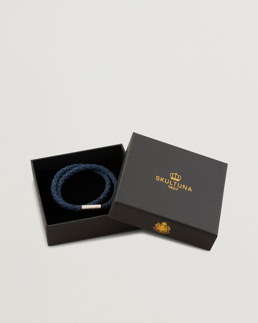 Uomini | Gioielli | Skultuna | The Suede Bracelet Blue