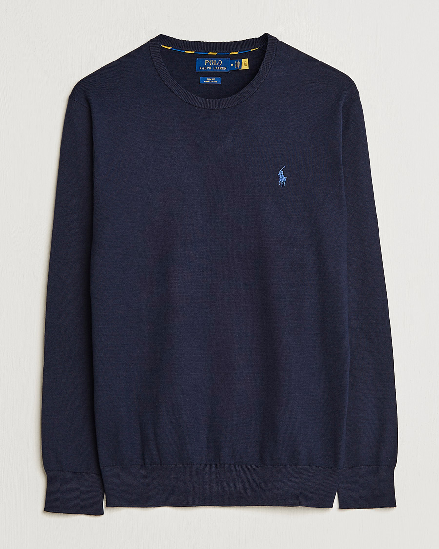 Uomini | Maglieria | Polo Ralph Lauren | Pima Cotton Crew Neck Pullover Hunter Navy