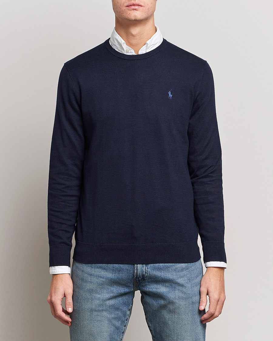 Uomini | Maglieria | Polo Ralph Lauren | Pima Cotton Crew Neck Pullover Hunter Navy