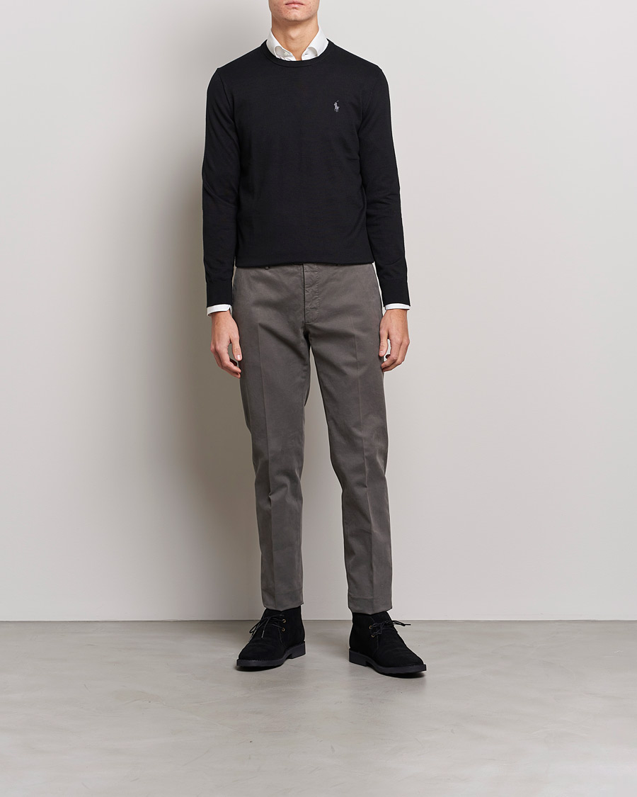 Uomini | Maglieria | Polo Ralph Lauren | Pima Cotton Crew Neck Pullover Polo Black