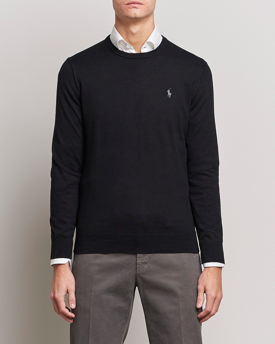 Uomini | Maglieria | Polo Ralph Lauren | Pima Cotton Crew Neck Pullover Polo Black