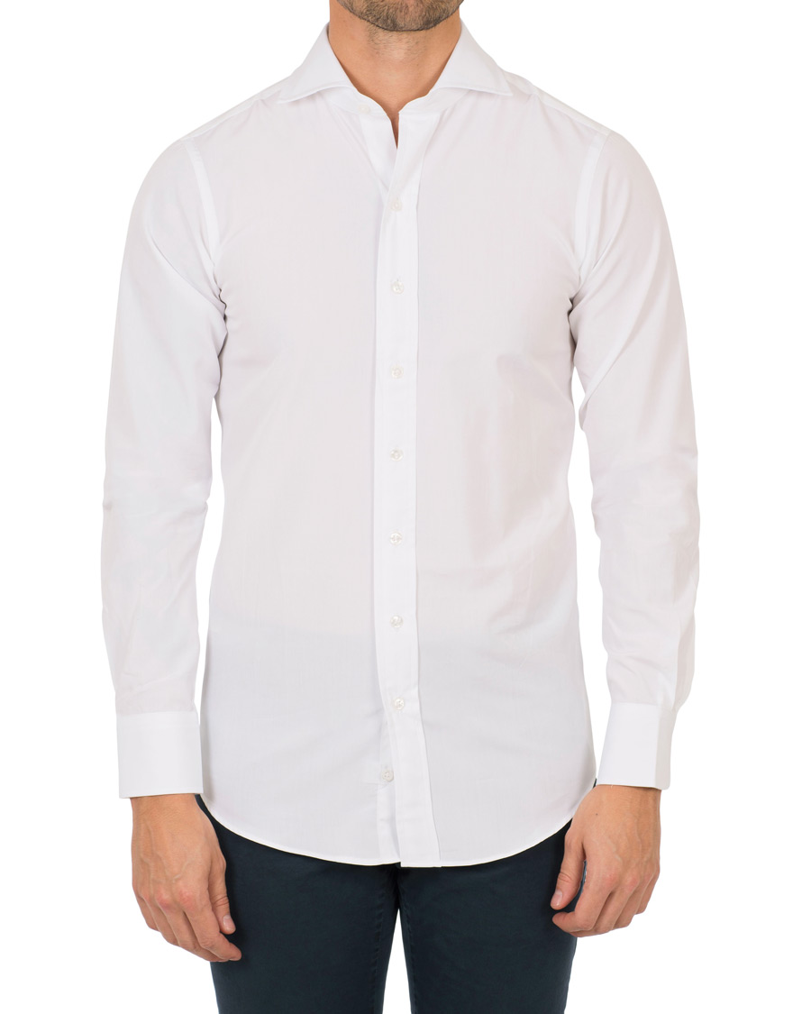 Uomini | Camicie | Drake's | Slim Fit Poplin Shirt White