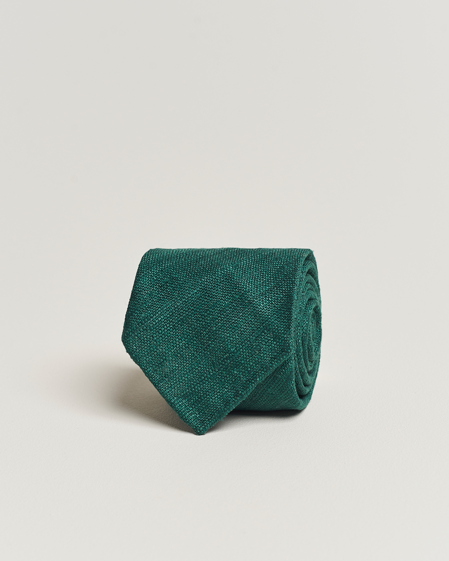 Uomini | Cravatte | Drake's | Drake'sSilk Tussah Handrolled TieGreen