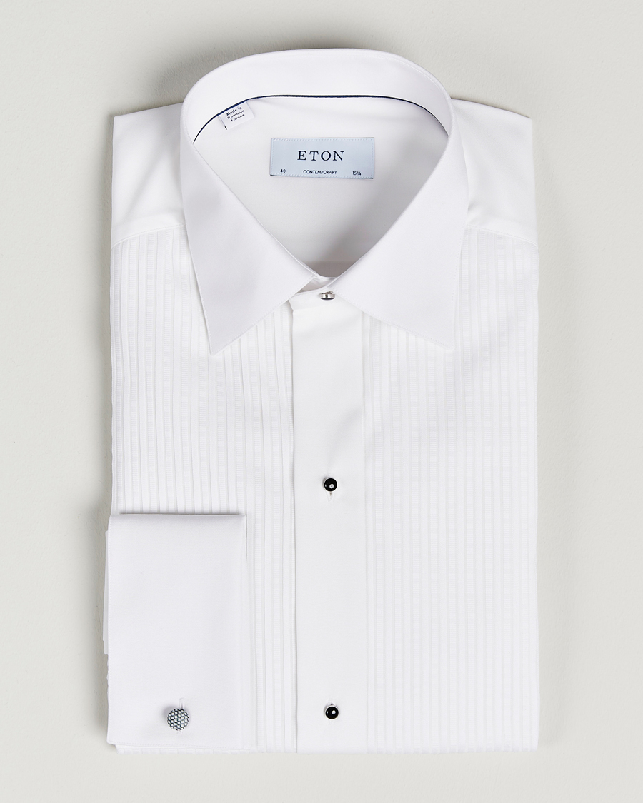 Uomini | Camicie | Eton | Custom Fit Tuxedo Shirt Black Ribbon White