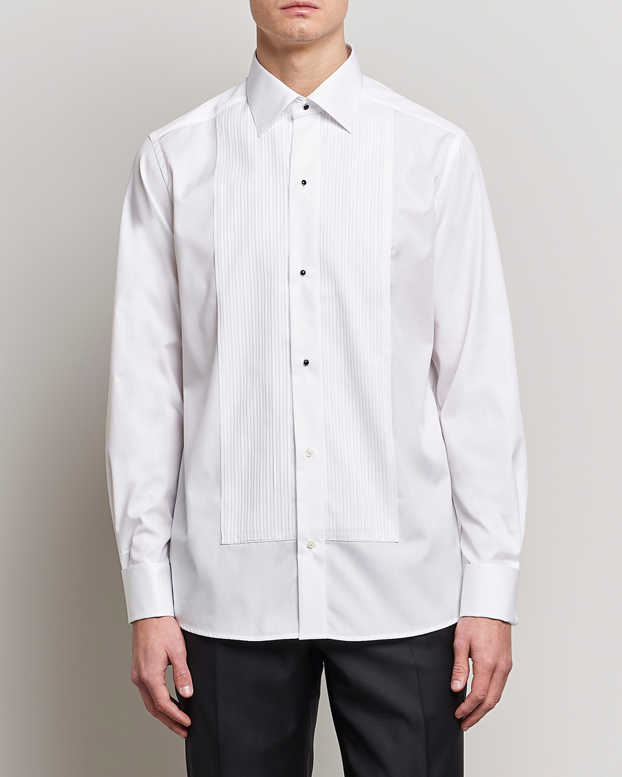 Uomini | Camicie | Eton | Custom Fit Tuxedo Shirt Black Ribbon White