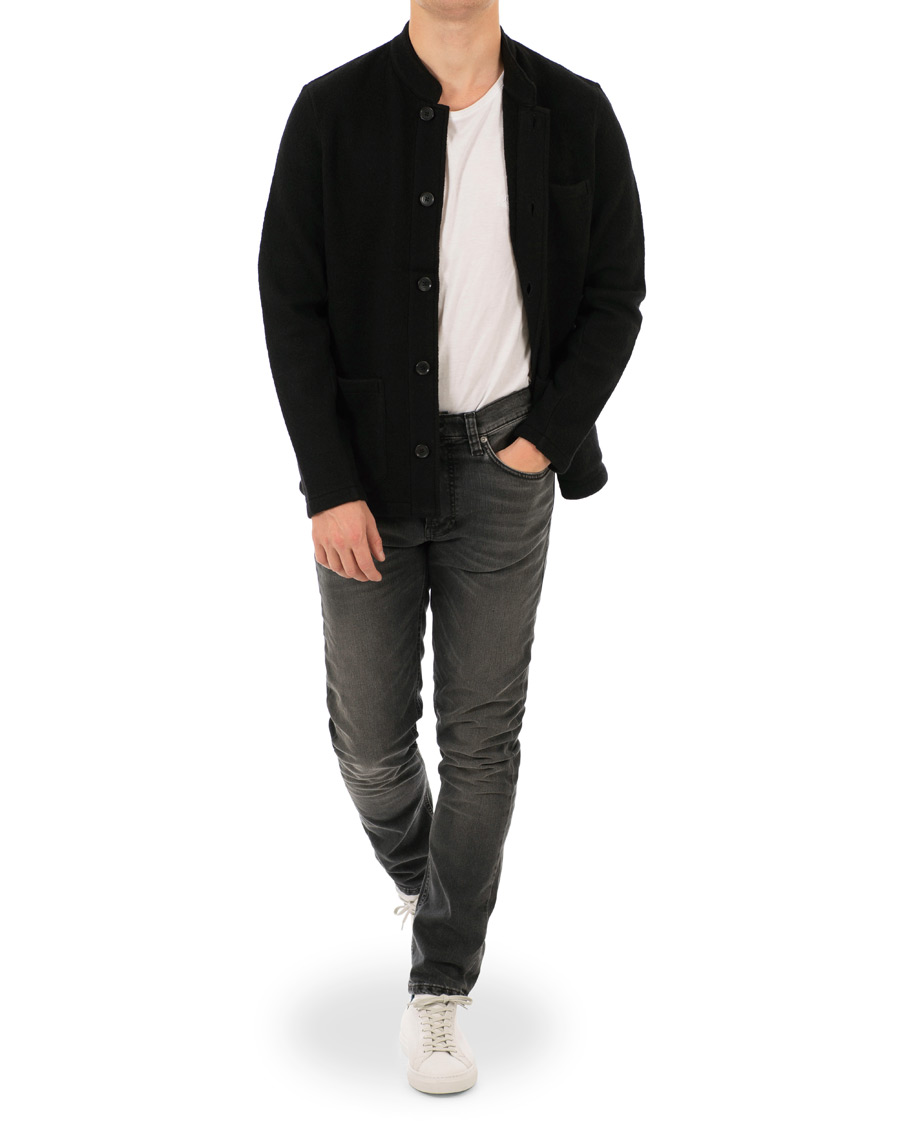 Uomini | Giacche | NN07 | Oswald Wool Stand Up Collar Overshirt Black