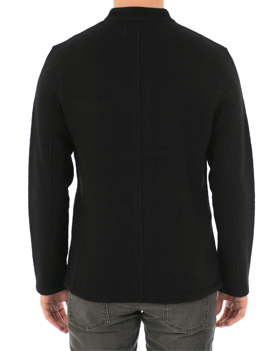 Uomini | Giacche | NN07 | Oswald Wool Stand Up Collar Overshirt Black