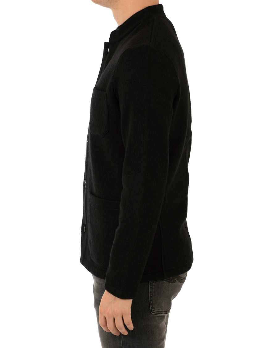 Uomini | Giacche | NN07 | Oswald Wool Stand Up Collar Overshirt Black