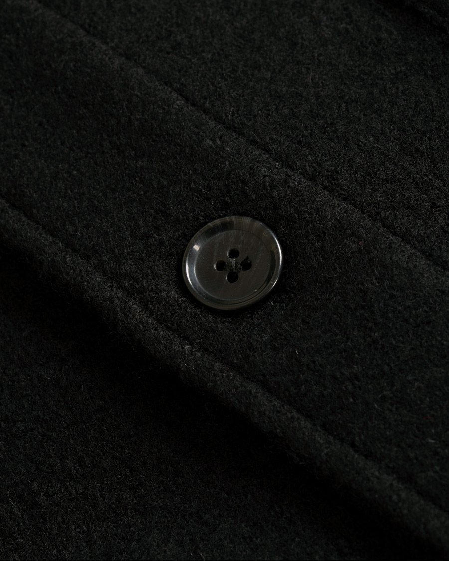 Uomini | Giacche | NN07 | Oswald Wool Stand Up Collar Overshirt Black