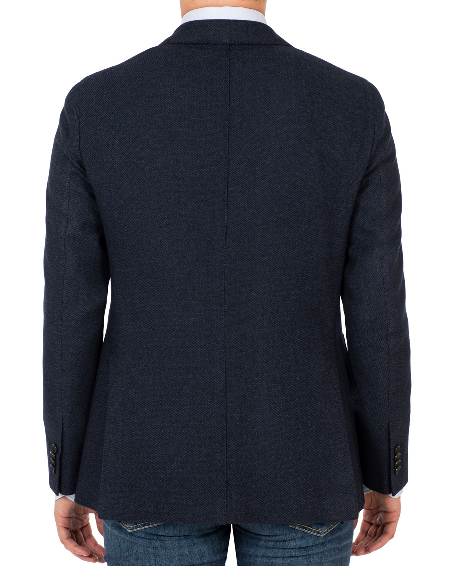 Uomini | Blazers | Caruso | Aida Microstructure Melange Wool Blazer Dark Blue