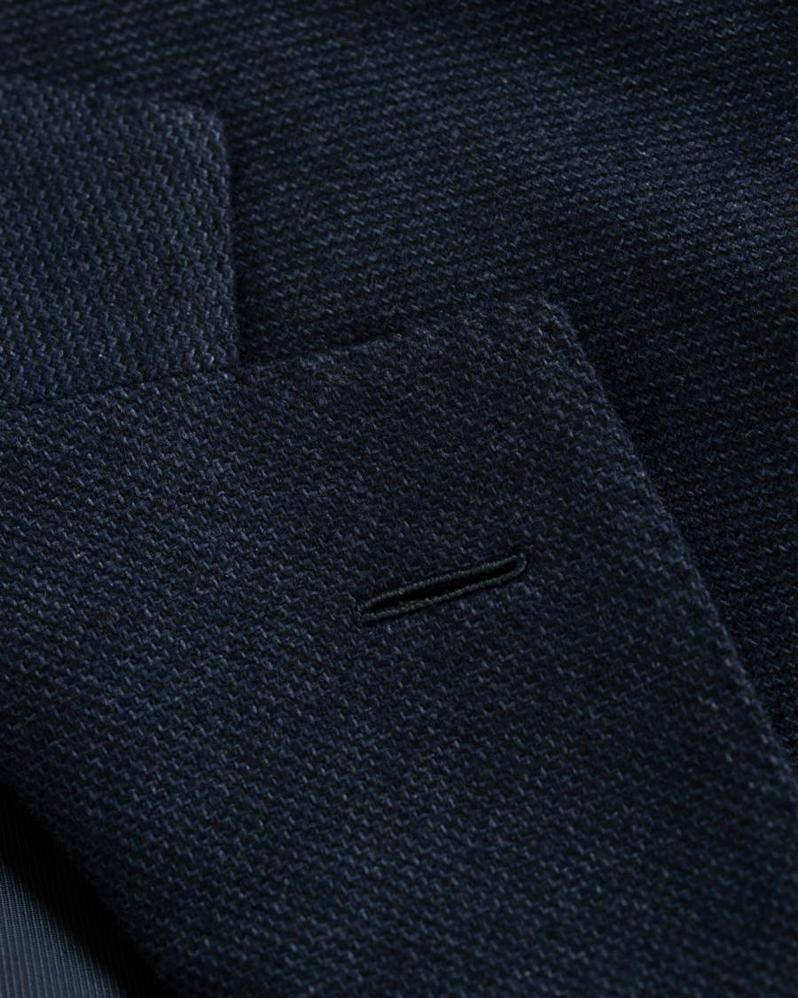Uomini | Blazers | Caruso | Aida Microstructure Melange Wool Blazer Dark Blue