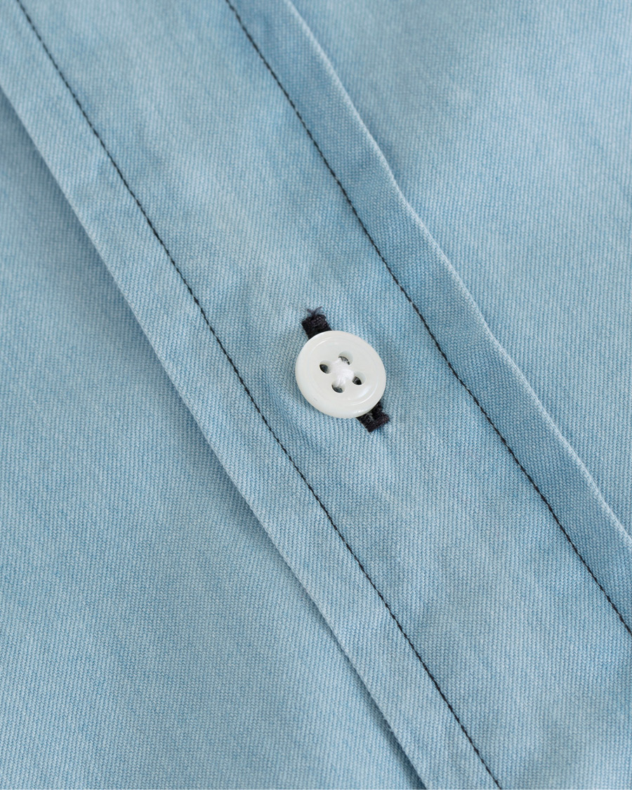 Uomini | Camicie | Drake's | Slim Fit Denim Pocket Shirt Light Washed