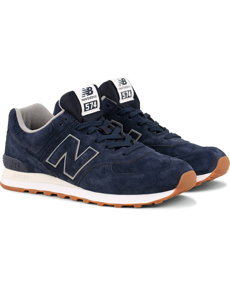 Uomini | New Balance 574 Running Sneaker Navy Suede | New Balance | 574 Running Sneaker Navy Suede