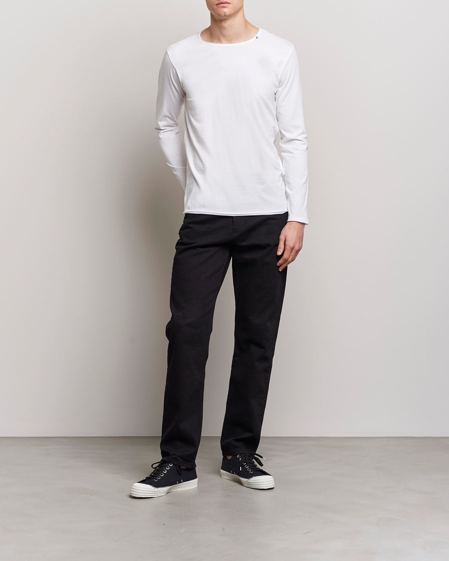 Uomini | T-shirt | Replay | Crew Neck Long Sleeve Tee White