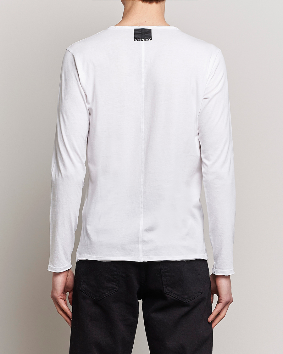 Uomini | T-shirt | Replay | Crew Neck Long Sleeve Tee White