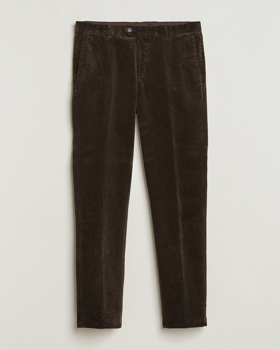 Uomini | Pantaloni | Oscar Jacobson | Denz Corduroy Trousers Dark Brown