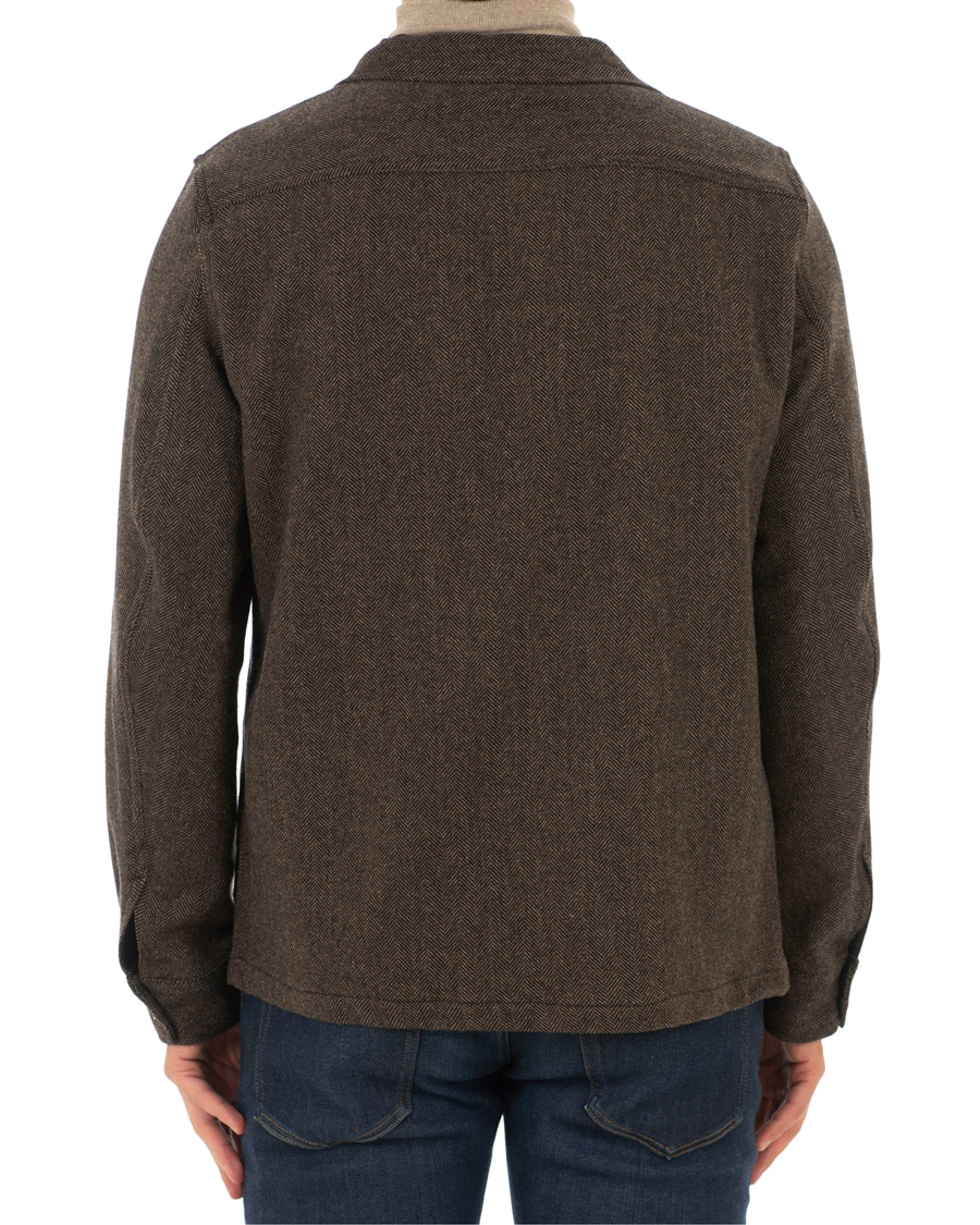 Uomini | Giacche | Oscar Jacobson | Hannes Herringbone Shirt Jacket Brown