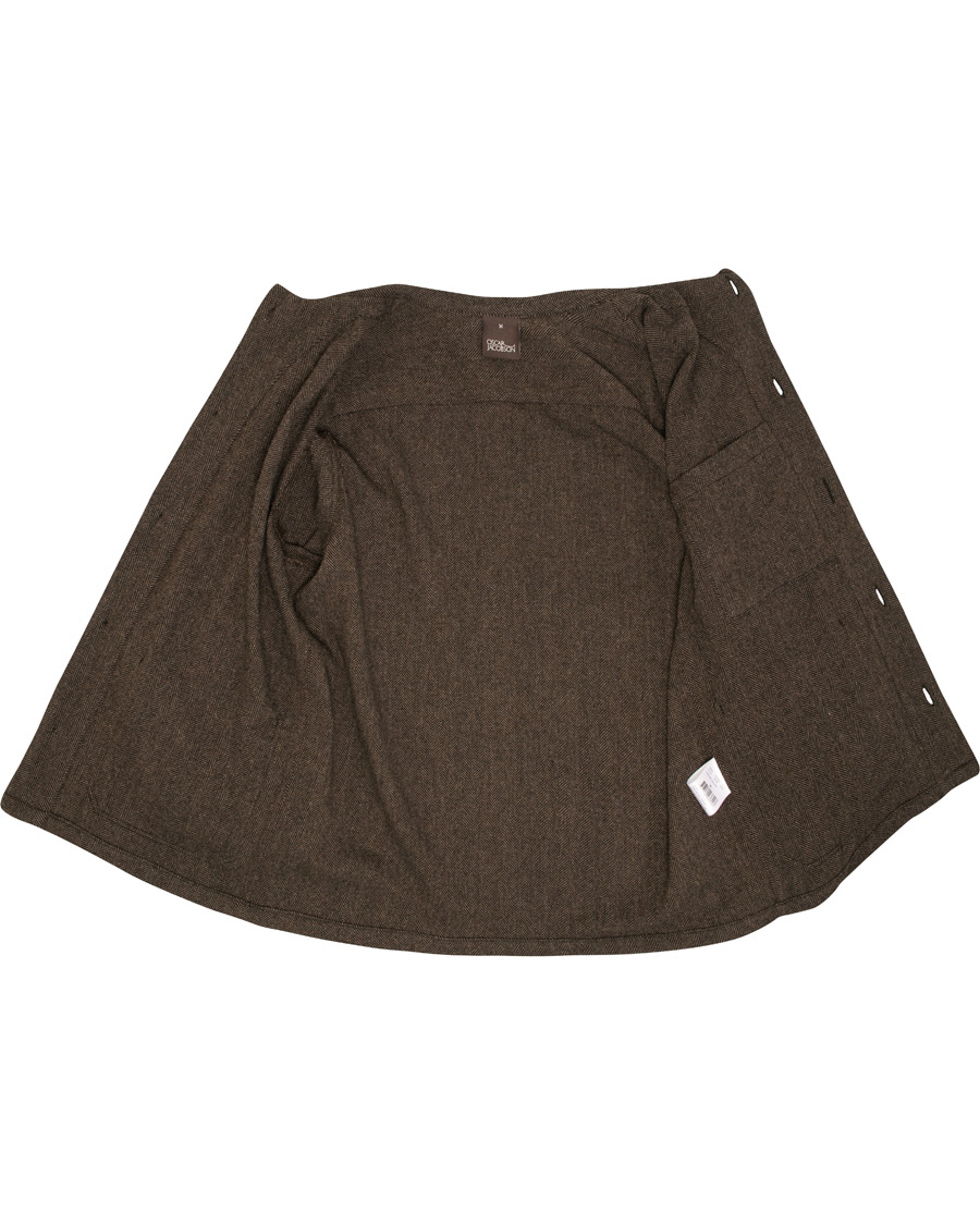 Uomini | Giacche | Oscar Jacobson | Hannes Herringbone Shirt Jacket Brown