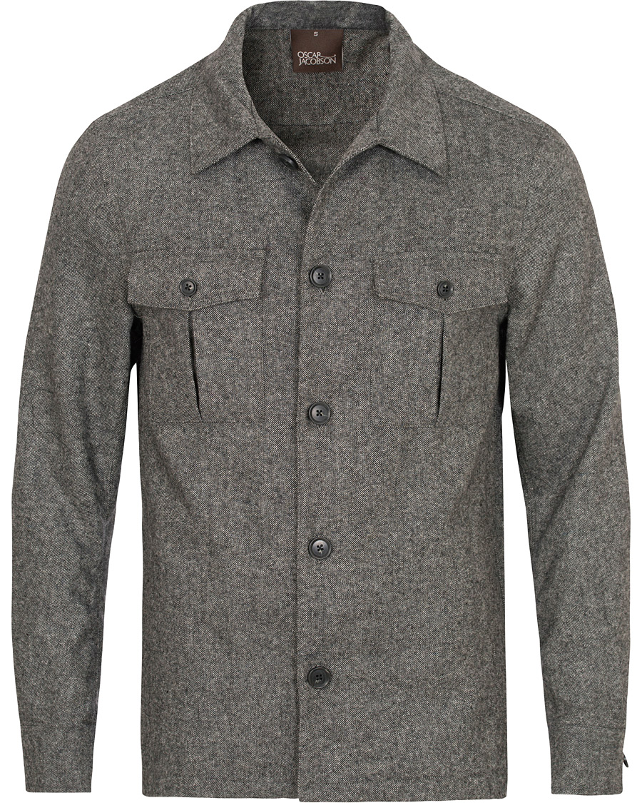 Uomini | Giacche | Oscar Jacobson | Helge Shirt Jacket Salt & Pepper