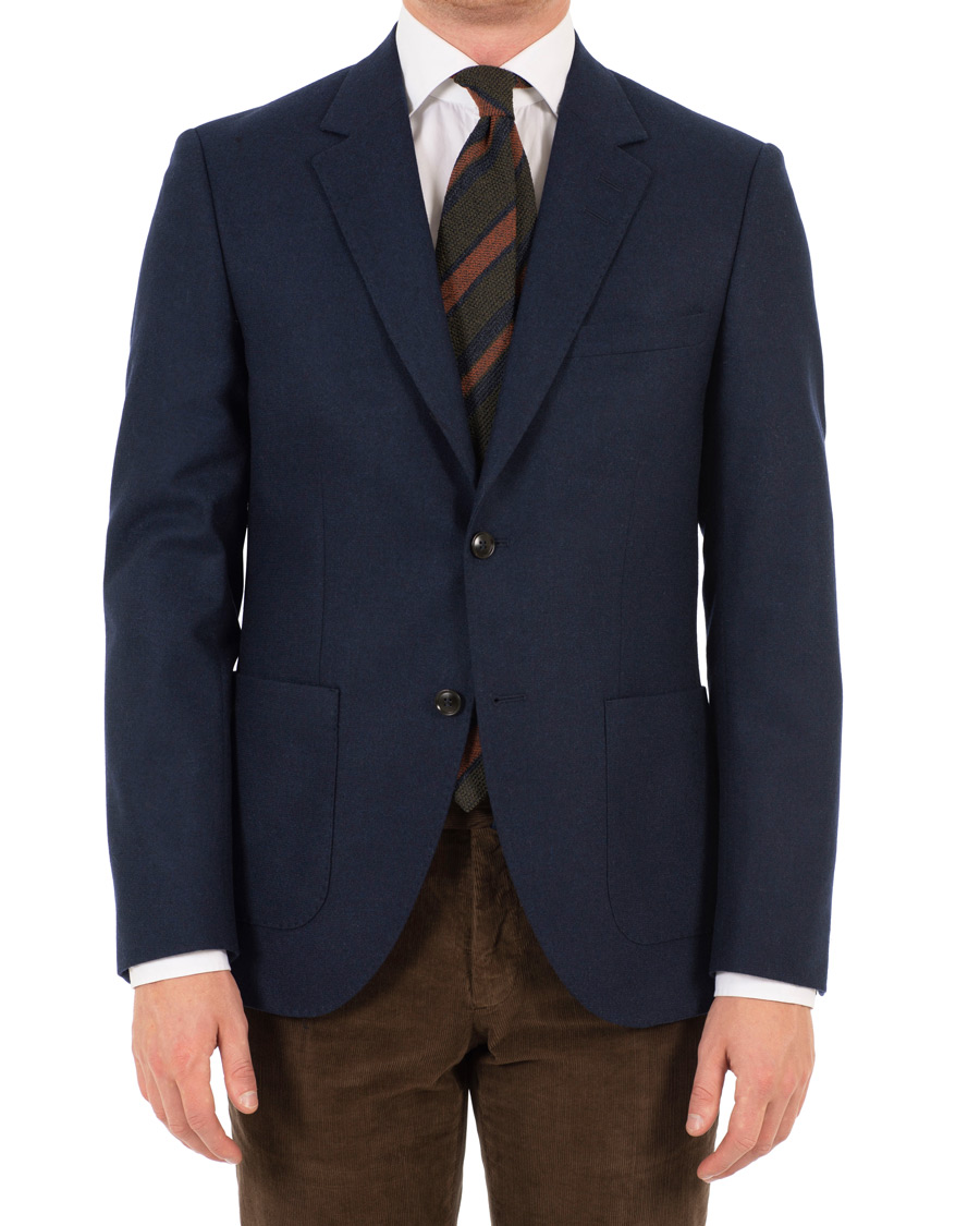 Uomini | Blazers | Tiger of Sweden | Jamot Flannel Patch Pocket Blazer Navy