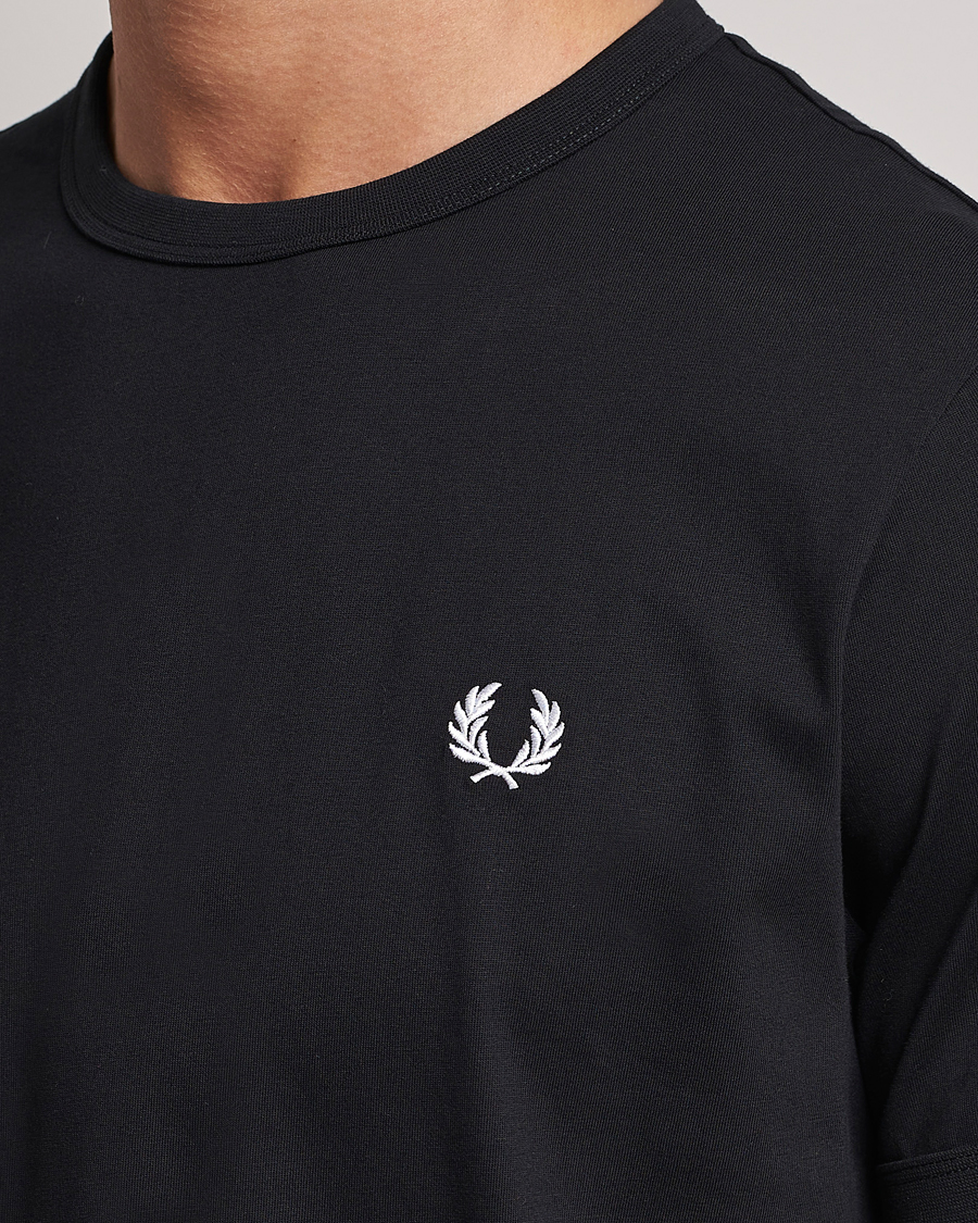 Uomini | T-shirt | Fred Perry | Ringer Crew Neck Tee Black